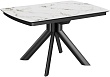 стол Атланта-3/Е (керамика) 130х90(+37) (ноги черные) (керамика CHAMPAGNE)
